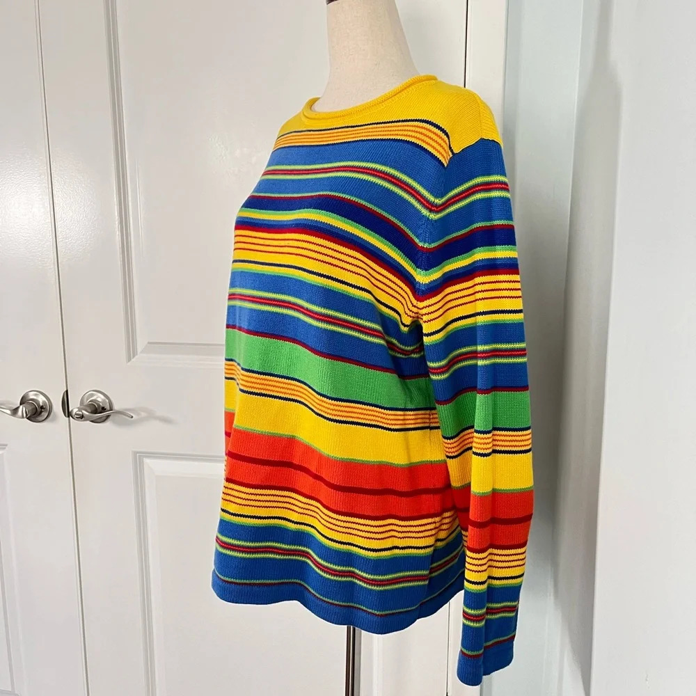 Lauren Ralph Lauren 100% cotton multi color sweater size M - Picture 8 of 10